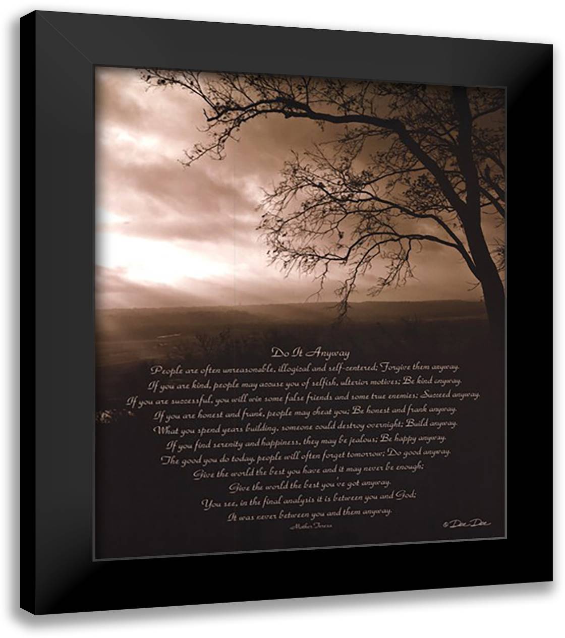 Do It Anyway 20x24 Black Modern Wood Framed Art Print Poster by Dee Dee