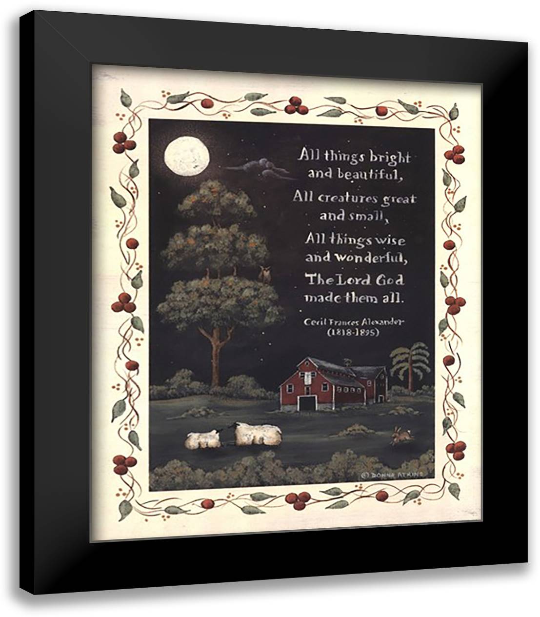 All Things Bright And Beautiful 15x18 Black Modern Wood Framed Art Print Poster by Atkins, Donna