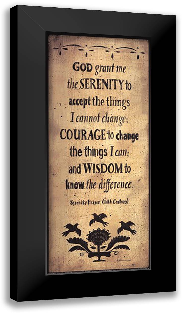 The Serenity Prayer 8x14 Black Modern Wood Framed Art Print Poster by Atkins, Donna