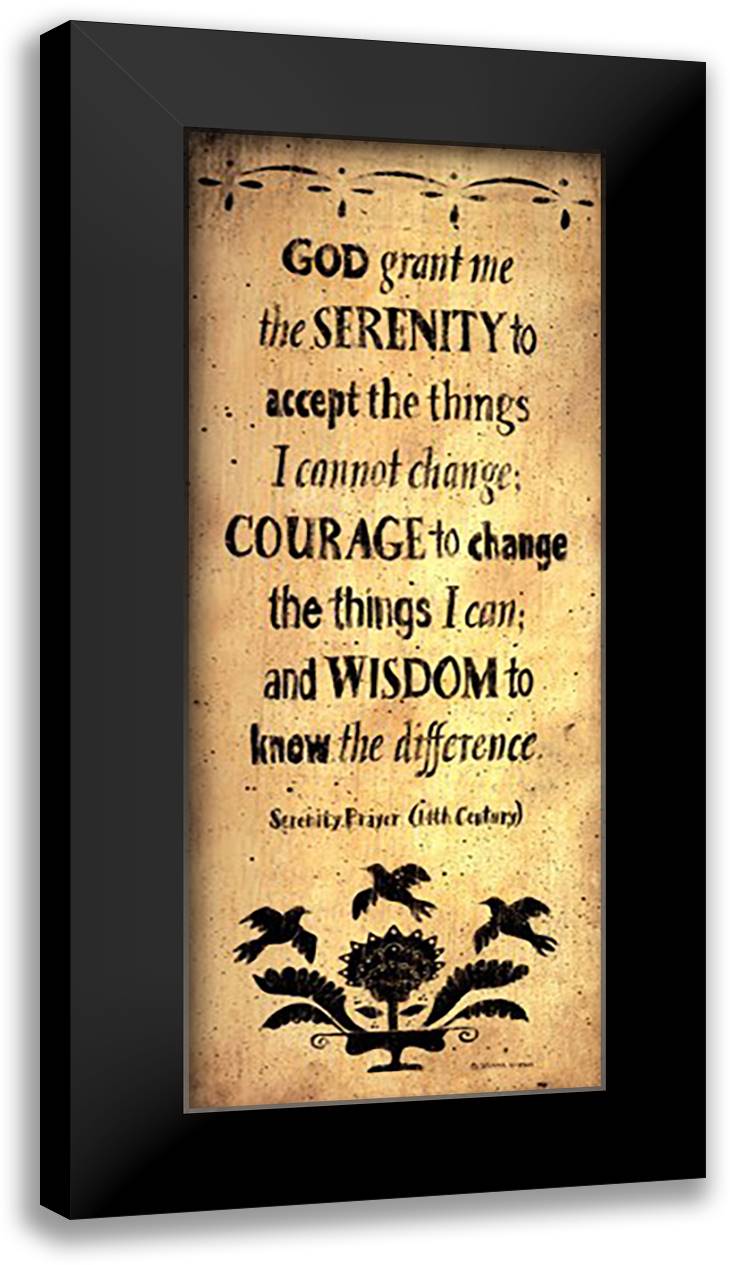 The Serenity Prayer 12x24 Black Modern Wood Framed Art Print Poster by Atkins, Donna