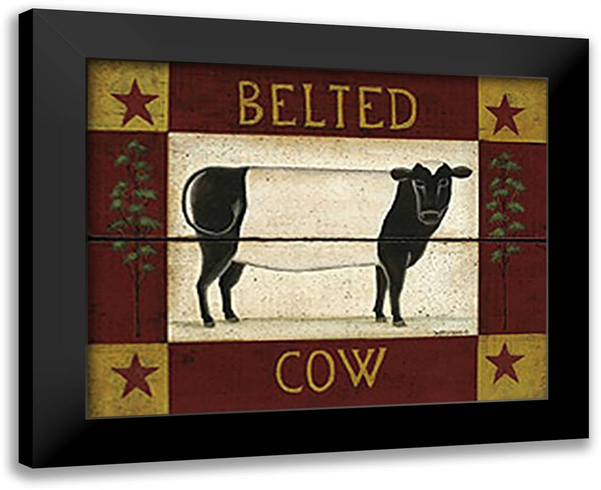 Belted Cow 18x15 Black Modern Wood Framed Art Print Poster by Chase, Dotty