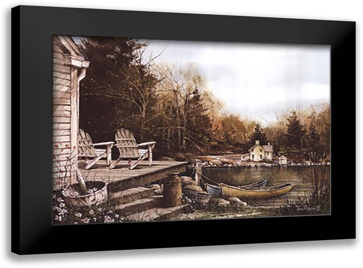 By the Lake 24x18 Black Modern Wood Framed Art Print Poster by Rossini, John