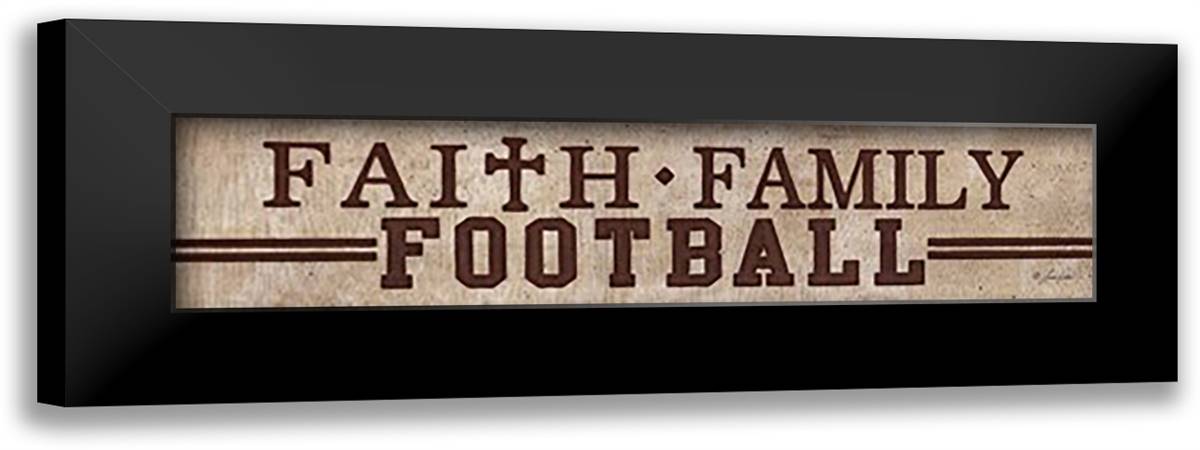 Faith, Family, Football 22x8 Black Modern Wood Framed Art Print Poster by Rader, Lauren