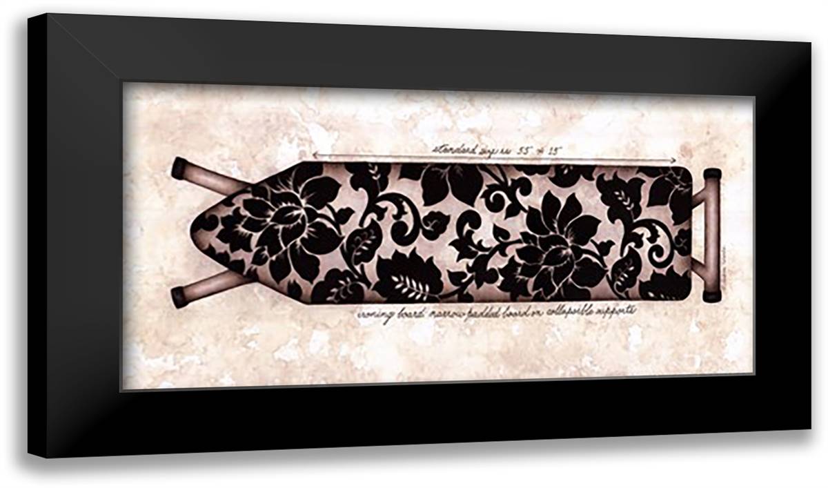 Designer Ironing Board 20x12 Black Modern Wood Framed Art Print Poster by Roberts, Andrea
