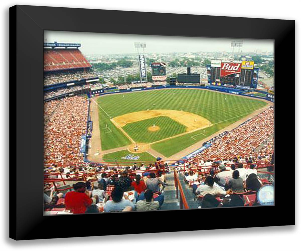 Shea Stadium - Inside 24x20 Black Modern Wood Framed Art Print Poster