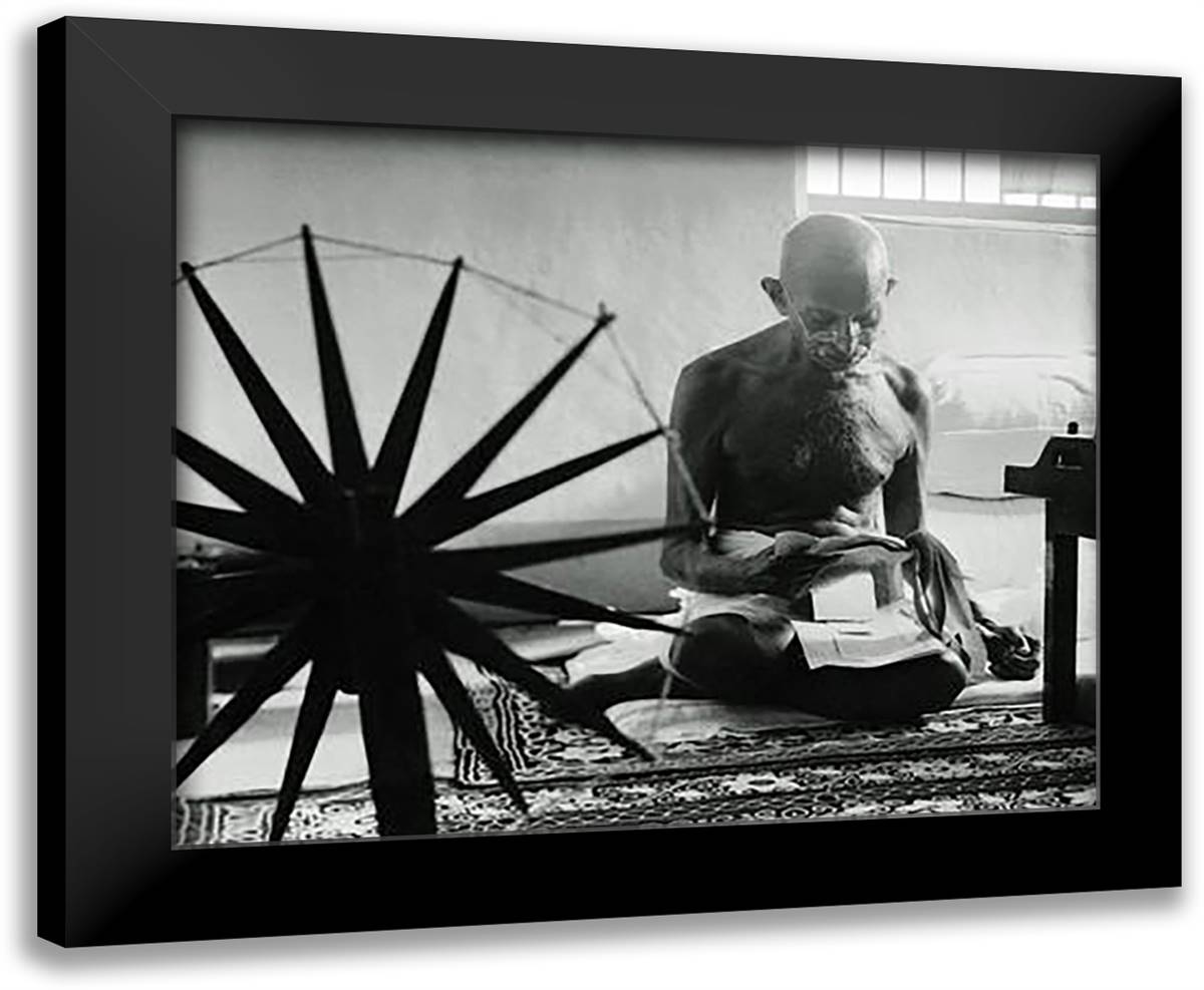 Mohandas K. Gandhi (#15) 24x20 Black Modern Wood Framed Art Print Poster