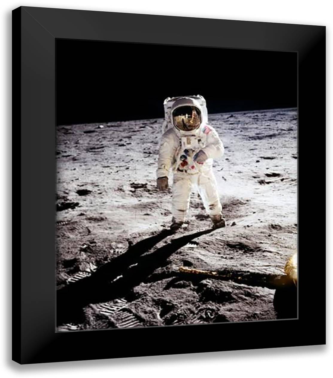 Buzz Aldrin - Apolo 11 Walks On the Surface of the Moon (#12) 20x24 Black Modern Wood Framed Art Print Poster