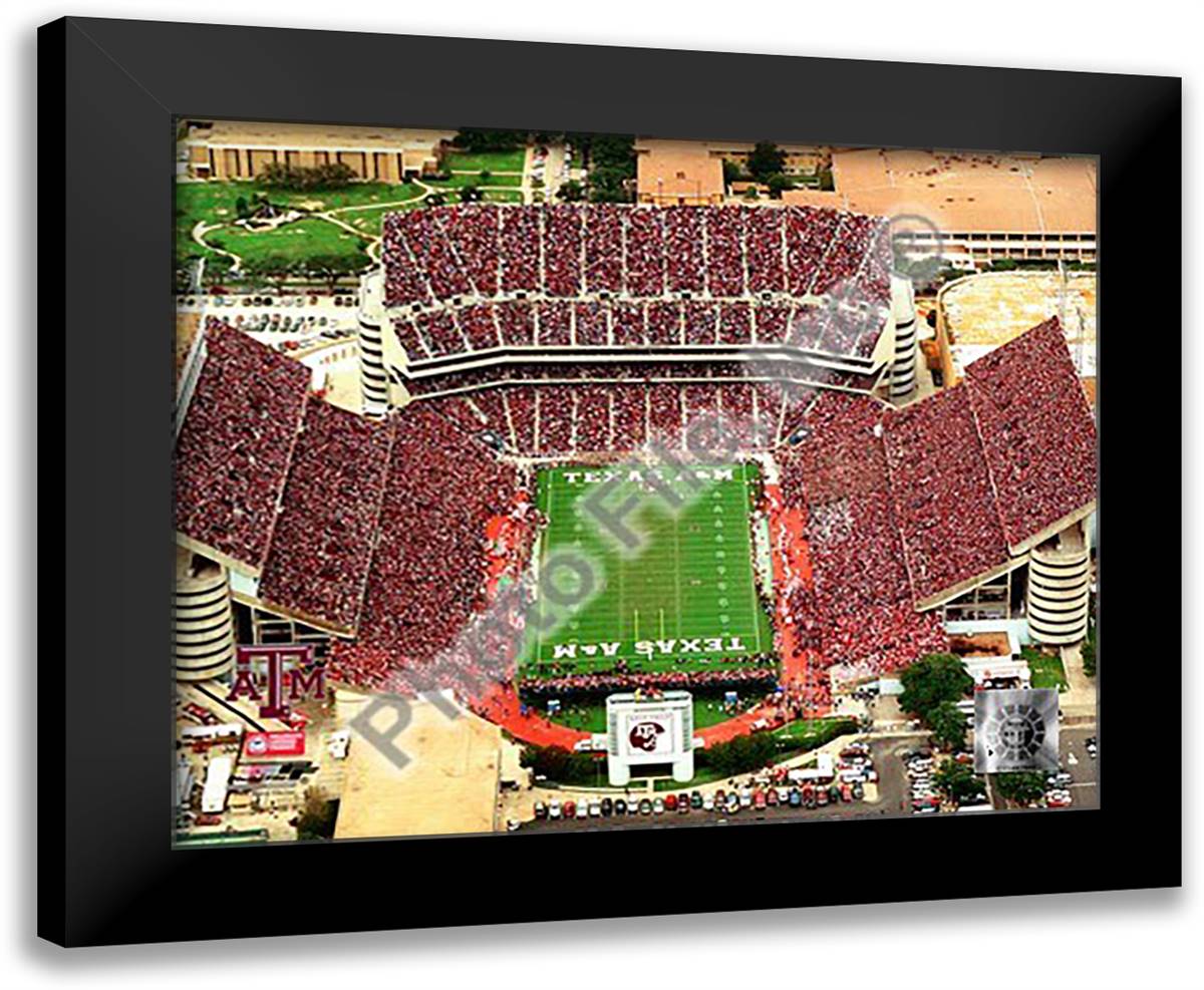 Kyle Field Texas A&M Aggies 2007 24x20 Black Modern Wood Framed Art Print Poster