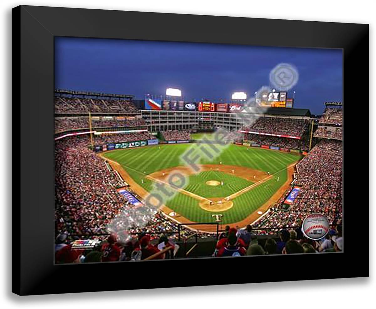 Rangers Ballpark in Arlington - 2009 24x20 Black Modern Wood Framed Art Print Poster