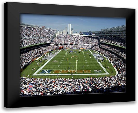 Soldier Field (Chicago Bears) 14x12 Black Modern Wood Framed Art Print Poster