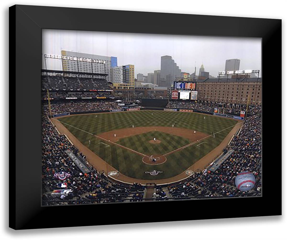 Camden Yards, Baltimore Orioles - 2008 Opening Day 14x12 Black Modern Wood Framed Art Print Poster