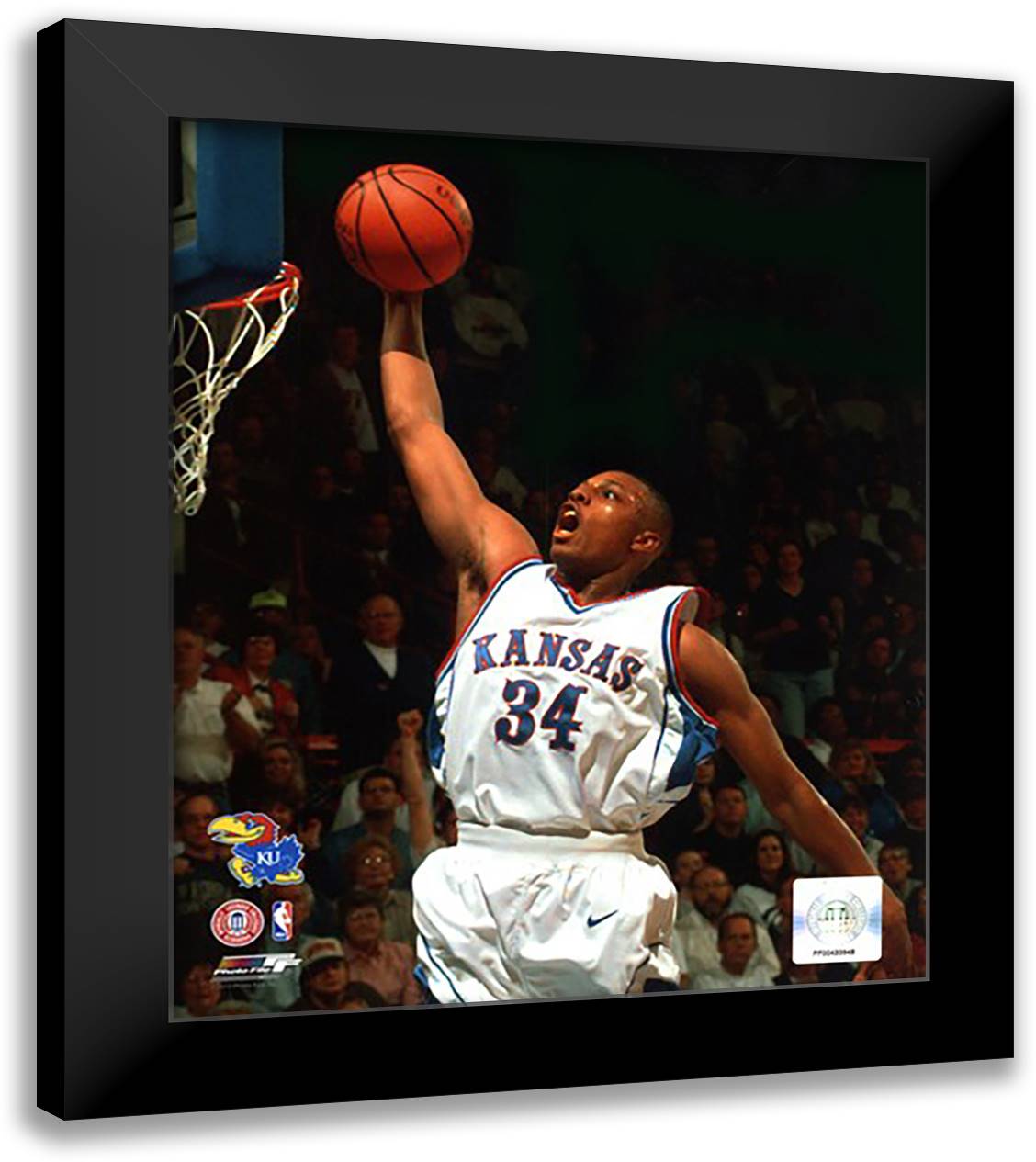 Paul Pierce University of Kansas Jayhawks 1998 Action 12x14 Black Modern Wood Framed Art Print Poster