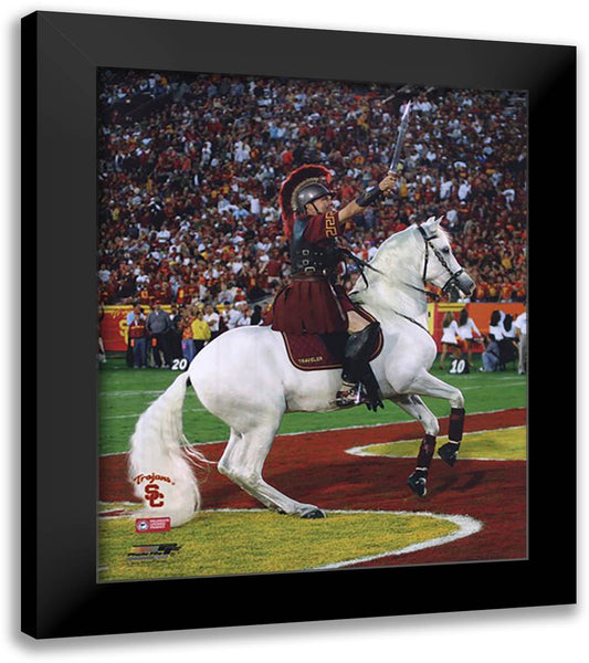 Traveler, the USC Trojans Mascot 2007 12x14 Black Modern Wood Framed Art Print Poster