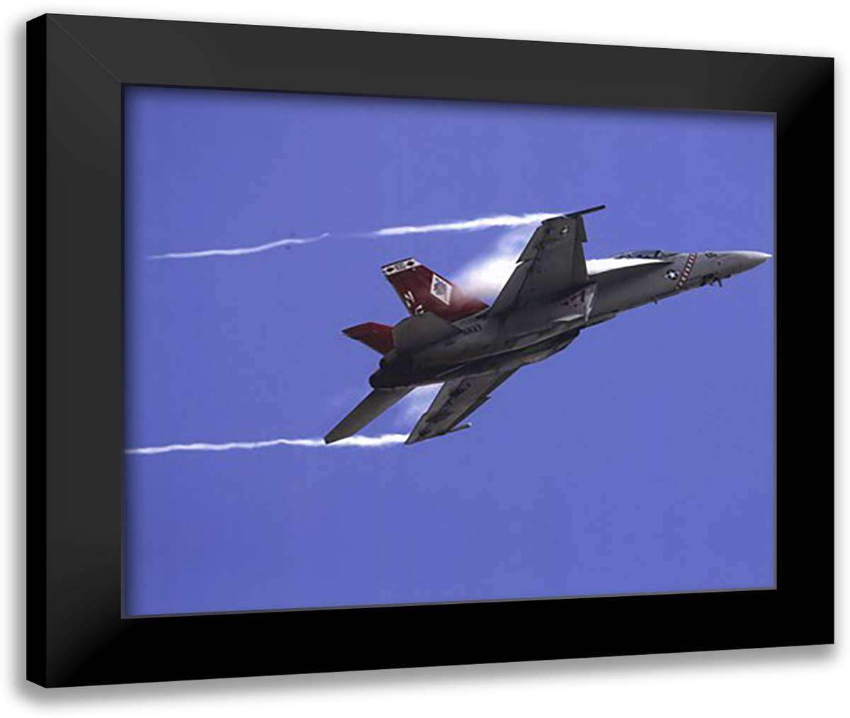 FA-18 F Super Hornet United States Navy 14x12 Black Modern Wood Framed Art Print Poster