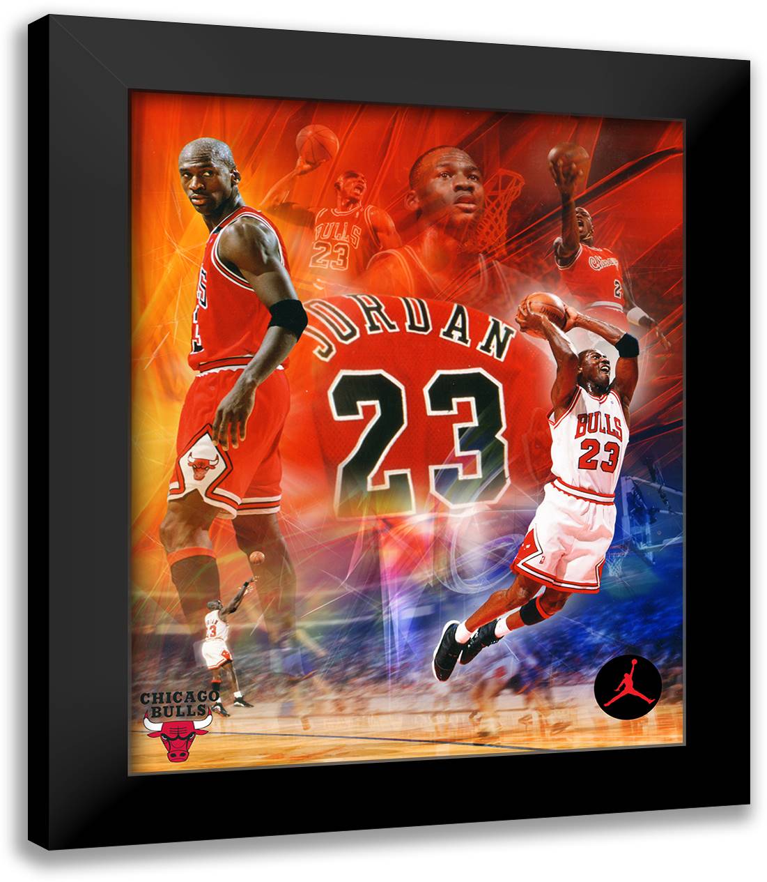Michael Jordan 2011 Legends Composite 12x14 Black Modern Wood Framed Art Print Poster