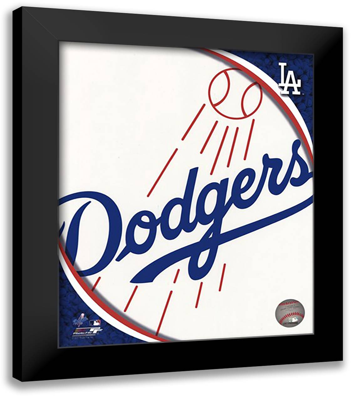 2011 Los Angeles Dodgers Team Logo 12x14 Black Modern Wood Framed Art Print Poster