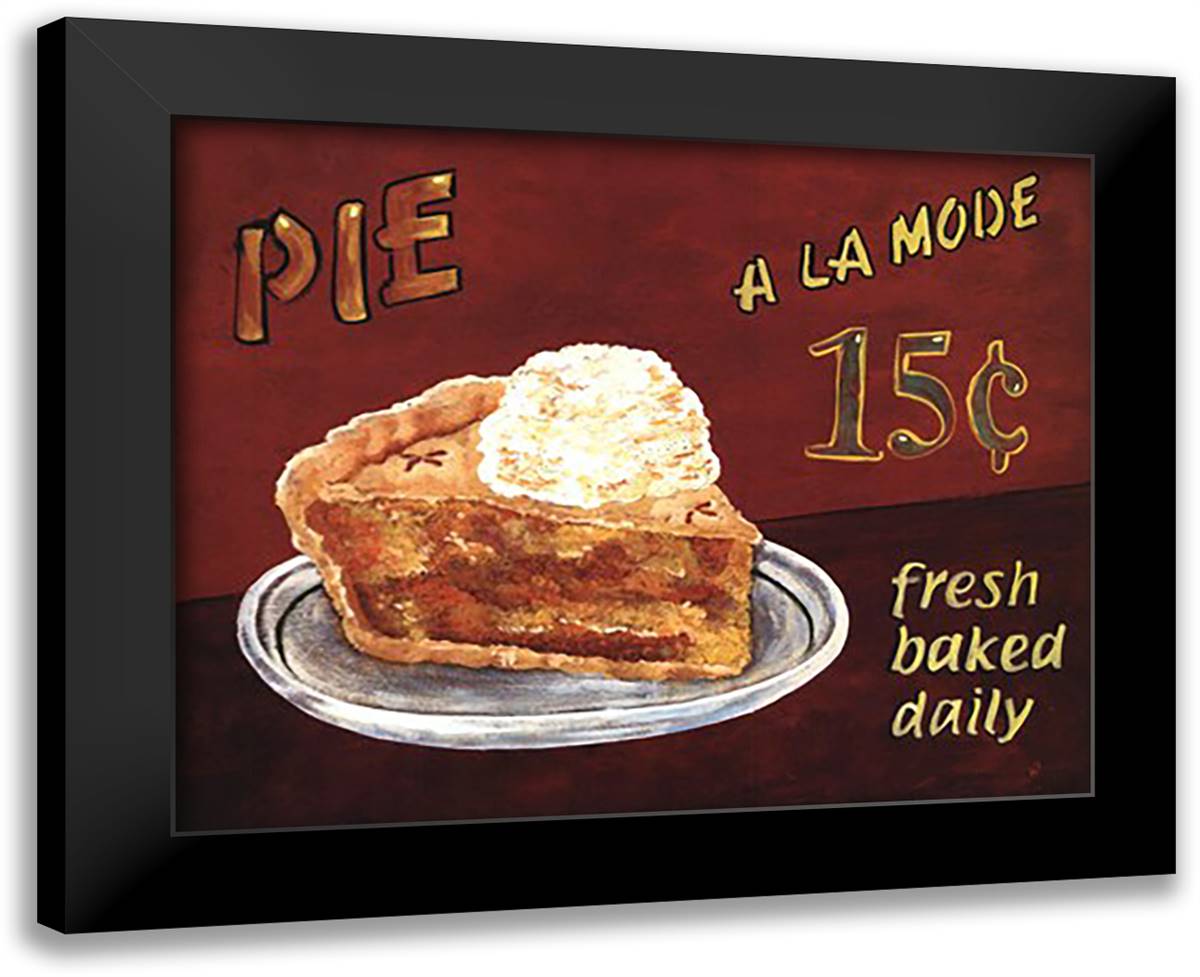 Pie A La Mode 18x15 Black Modern Wood Framed Art Print Poster by Franks, Beth