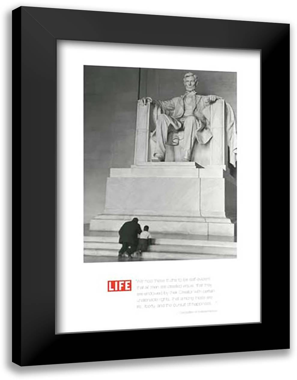 LIFE-Lincoln Memorial 28x40 Black Modern Wood Framed Art Print Poster by Life Magazine