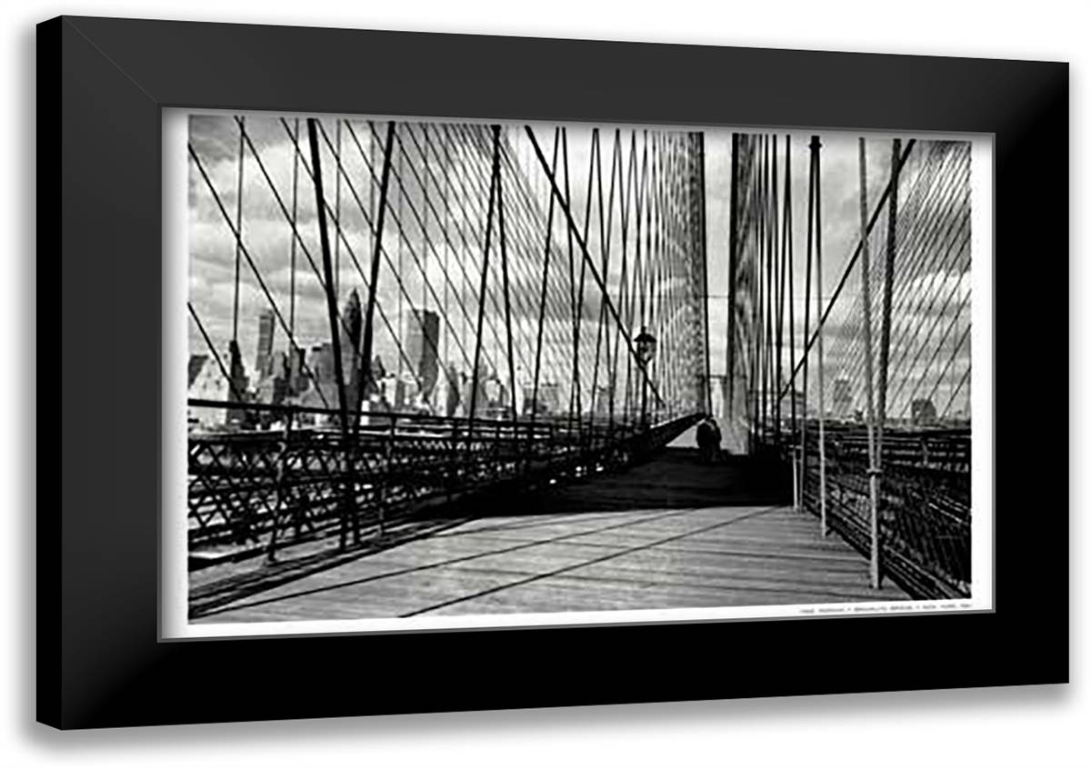 Inge Morath, Brooklyn Bridge, New York, 40x28 Black Modern Wood Framed Art Print Poster