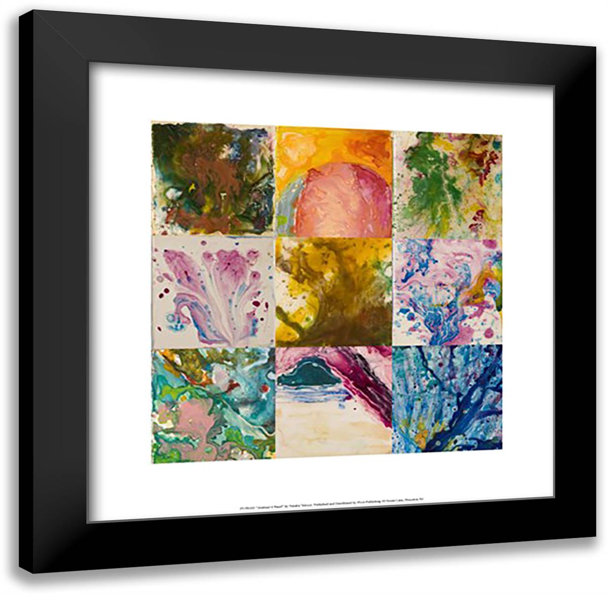 Abstract 6 Panel 20x20 Black Modern Wood Framed Art Print Poster by Talocci, Natalie