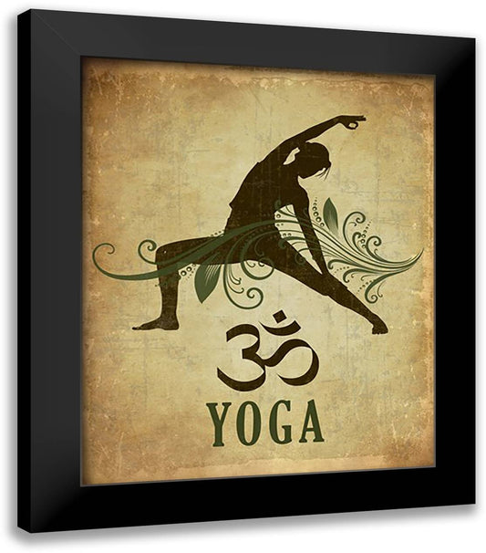 Yoga 20x24 Black Modern Wood Framed Art Print Poster