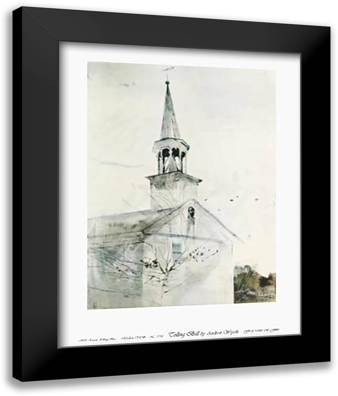 Tolling Bell 17x21 Black Modern Wood Framed Art Print Poster by Wyeth, Andrew