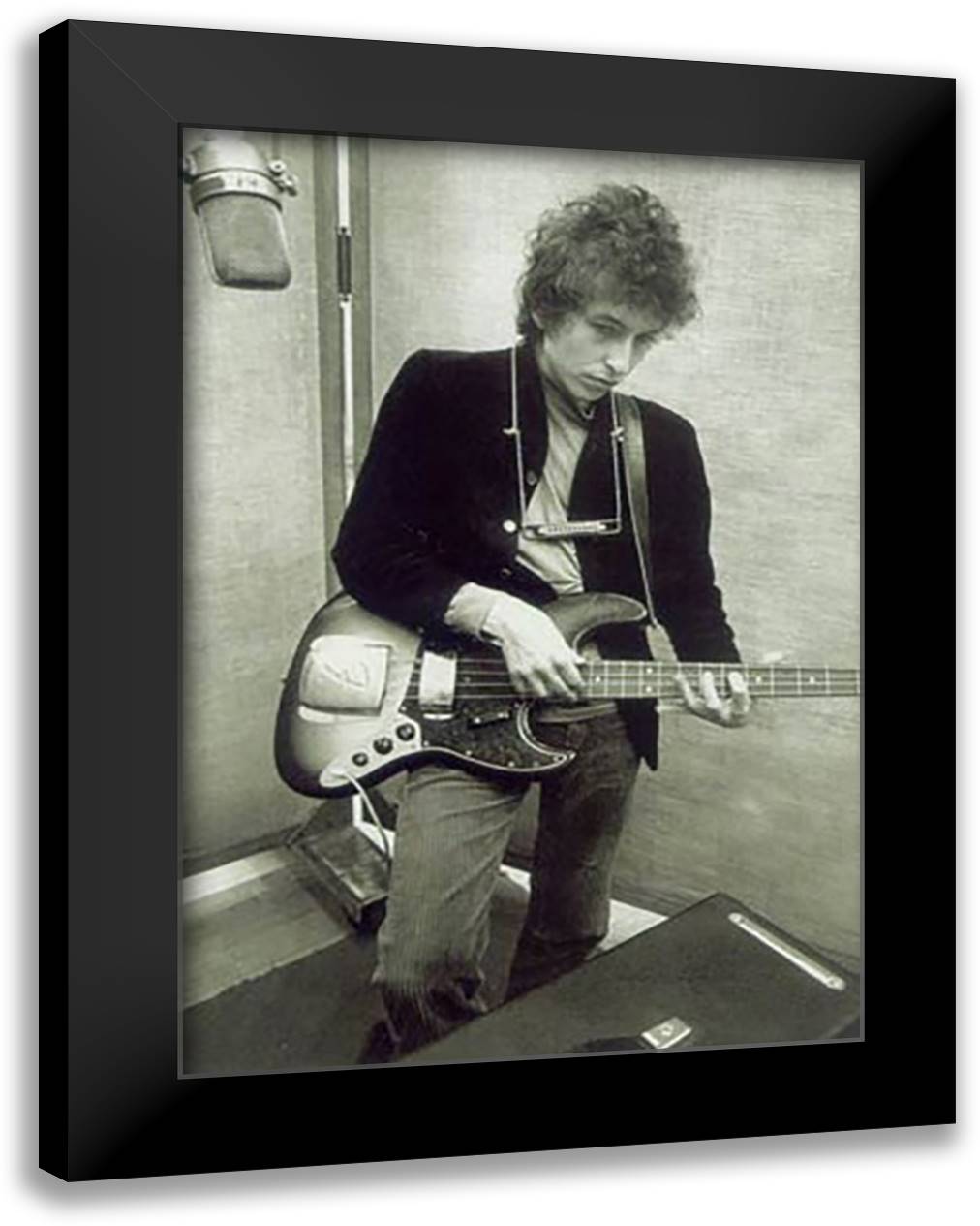 BOB DYLAN STUDIO 27x40 Black Modern Wood Framed Art Print Poster