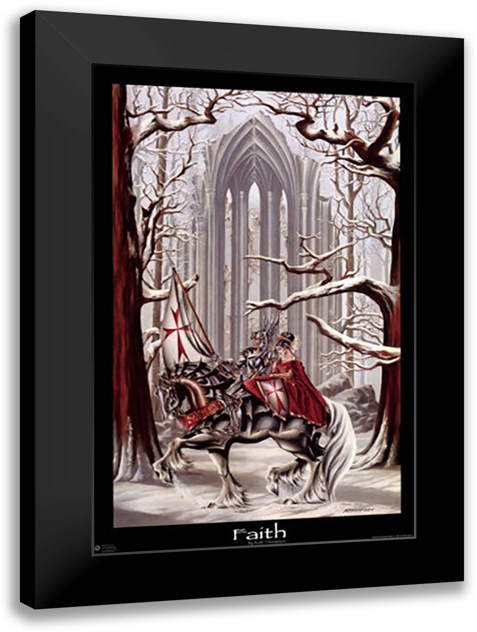 Faith 26x39 Black Modern Wood Framed Art Print Poster by Thompson, Ruth