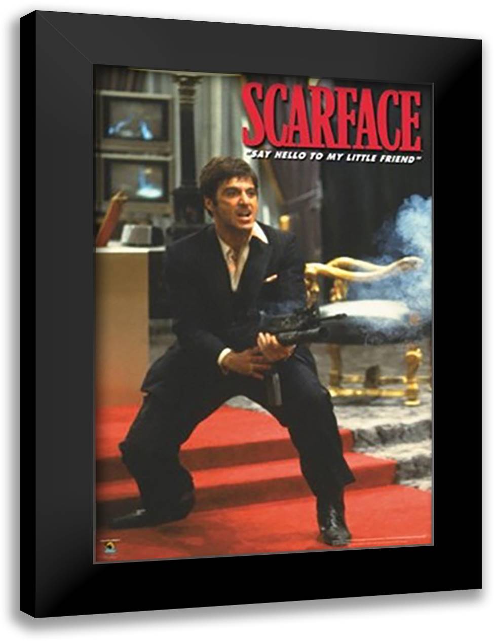 Scarface 26x39 Black Modern Wood Framed Art Print Poster