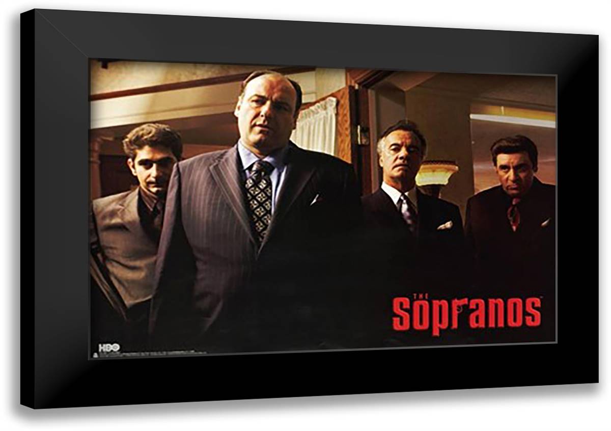 Sopranos - Wiseguys 39x26 Black Modern Wood Framed Art Print Poster