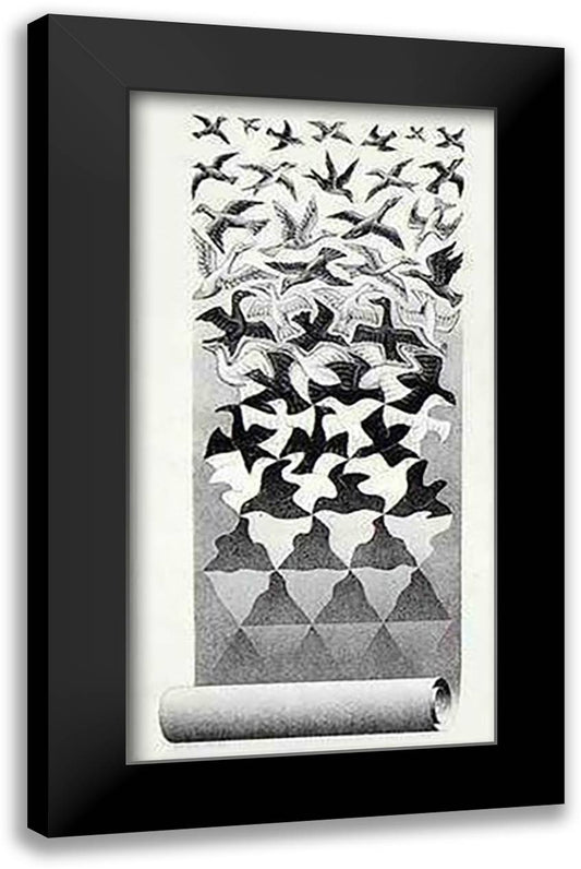 Liberation 18x34 Black Modern Wood Framed Art Print Poster by Escher, M.C.