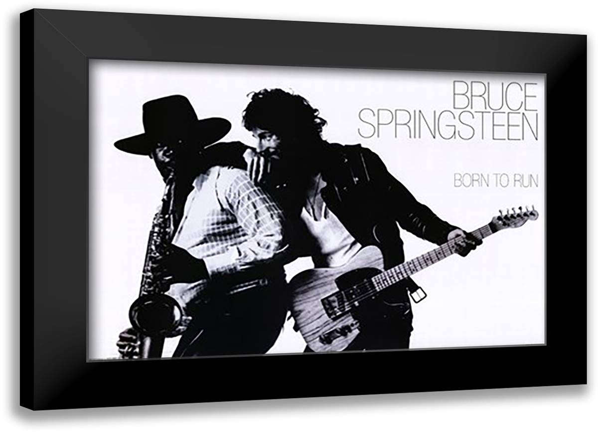 Bruce Springsteen - Born to Run 40x28 Black Modern Wood Framed Art Print Poster