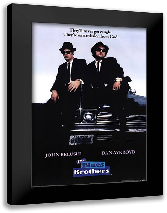 Blues Brothers 28x40 Black Modern Wood Framed Art Print Poster