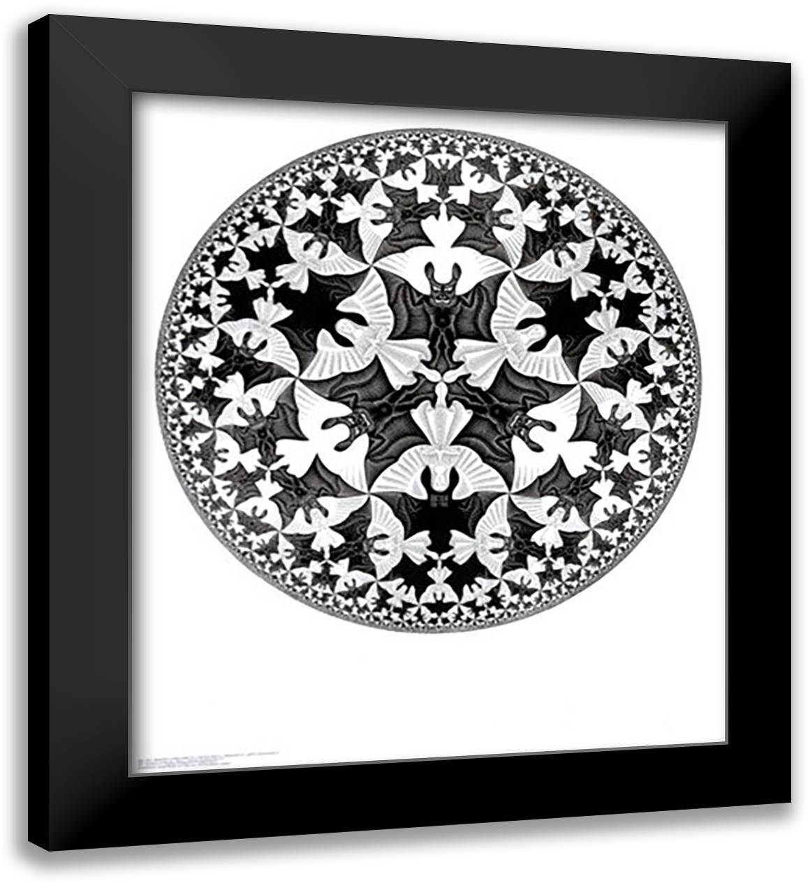 Circle Limit IV 26x30 Black Modern Wood Framed Art Print Poster by Escher, M.C.