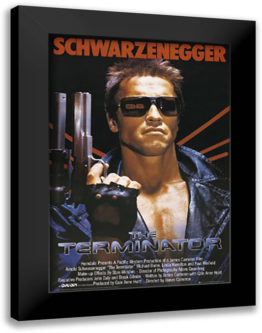 Terminator 28x40 Black Modern Wood Framed Art Print Poster