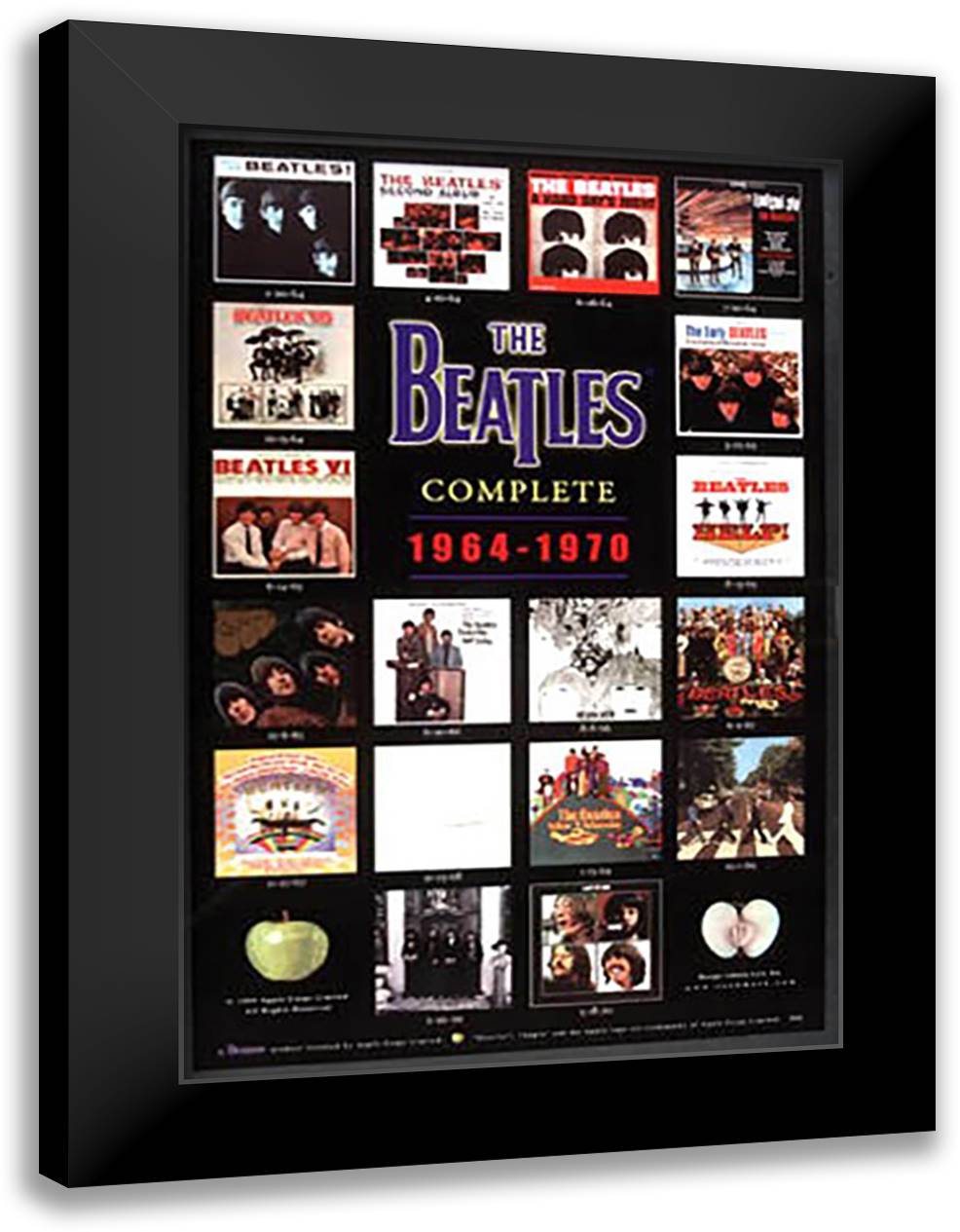 The Beatles- Complete 26x39 Black Modern Wood Framed Art Print Poster