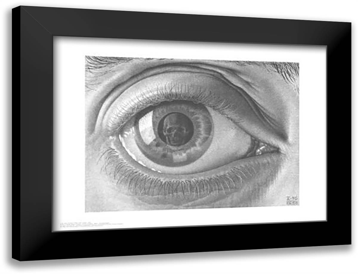 Eye, c.1946 26x20 Black Modern Wood Framed Art Print Poster by Escher, M.C.