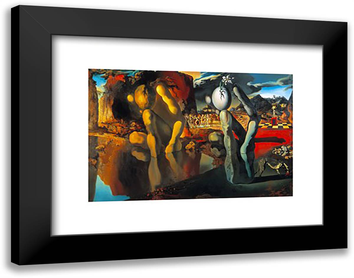 Metamorphosis Of Narcissus 20x16 Black Modern Wood Framed Art Print Poster by Dali, Salvador