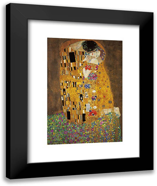 The Kiss 16x20 Black Modern Wood Framed Art Print Poster by Klimt, Gustav