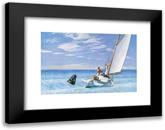 Ground Swell 20x16 Black Modern Wood Framed Art Print Poster by Hopper, Edward