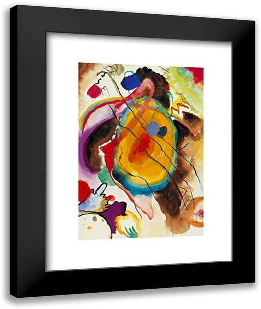 Study For A Panel 16x20 Black Modern Wood Framed Art Print Poster by Kandinsky, Wassily