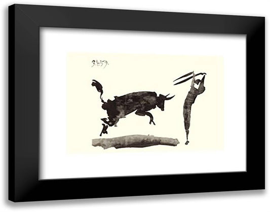 Carnet Toros Y Toreros' 20x16 Black Modern Wood Framed Art Print Poster by Picasso, Pablo