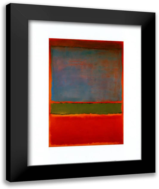 Violet, Green and Red 16x20 Black Modern Wood Framed Art Print Poster by Rothko, Mark