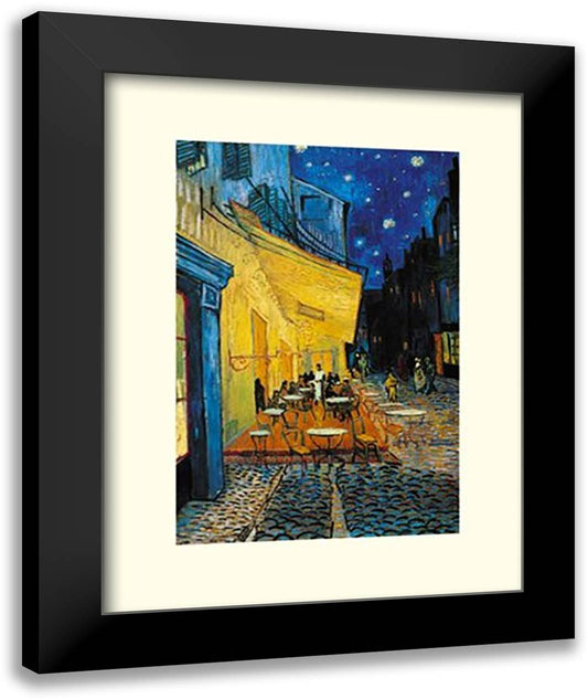 The Cafe Terrace on the Place du Forum, Arles, at Night, c.1888 16x20 Black Modern Wood Framed Art Print Poster by Van Gogh, Vincent