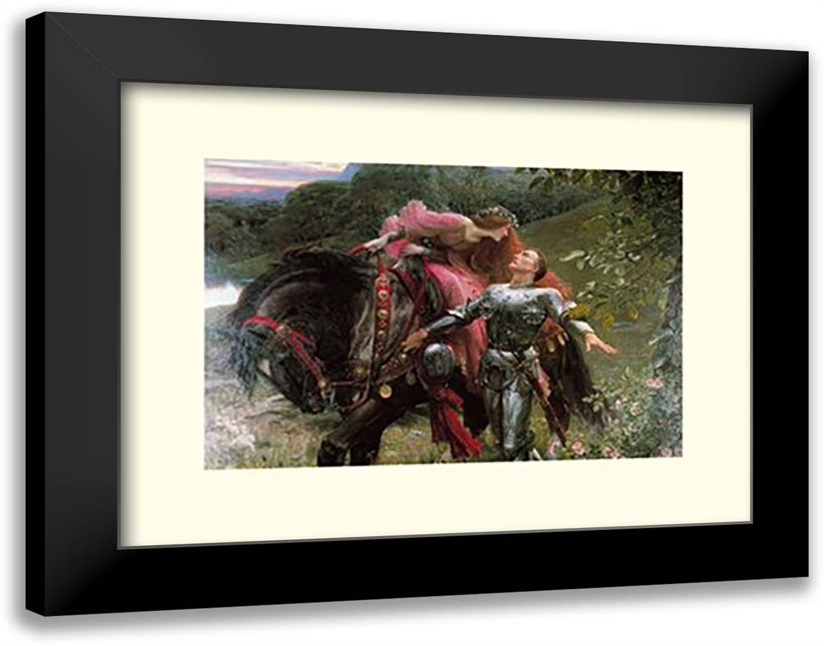 La Belle Dame Sans Merci 20x16 Black Modern Wood Framed Art Print Poster by Dicksee, Frank