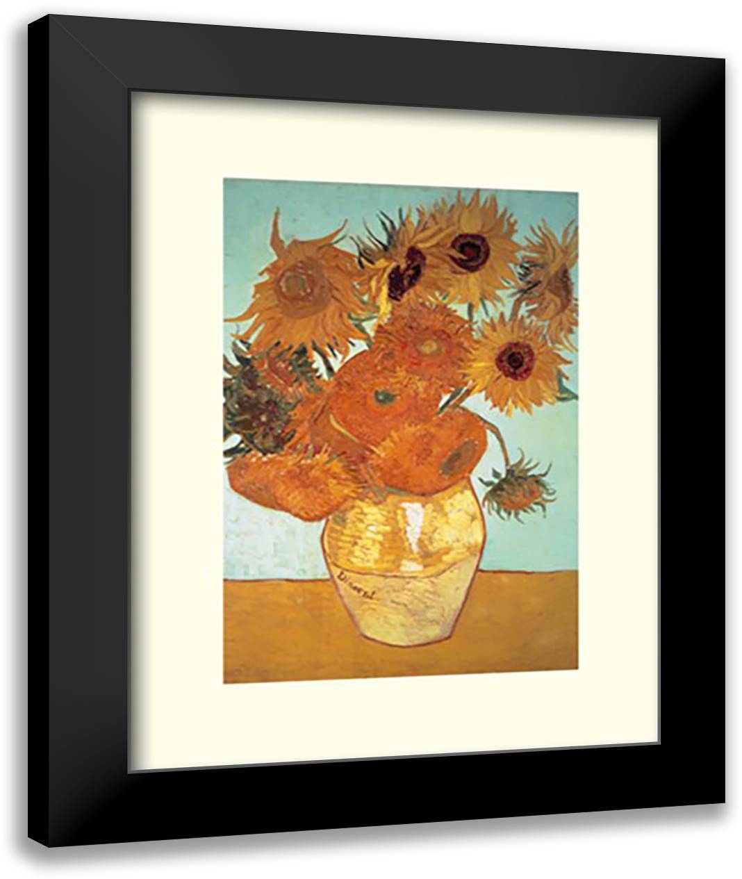 Sunflowers 16x20 Black Modern Wood Framed Art Print Poster by Van Gogh, Vincent