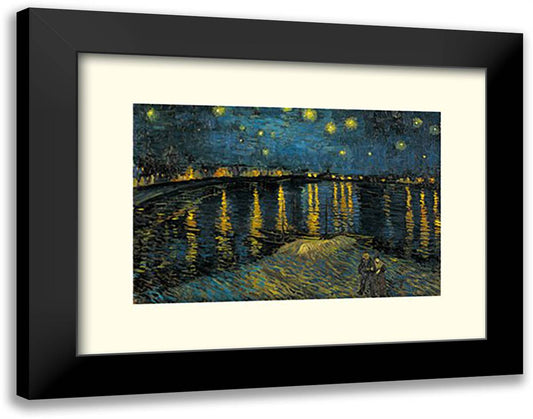 Starry Night over the Rhone, c.1888 20x16 Black Modern Wood Framed Art Print Poster by Van Gogh, Vincent
