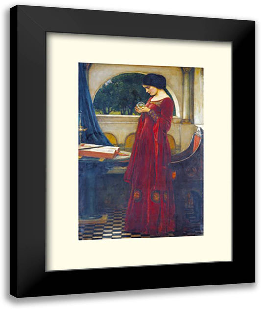 The Crystal Ball 16x20 Black Modern Wood Framed Art Print Poster by Waterhouse, John William