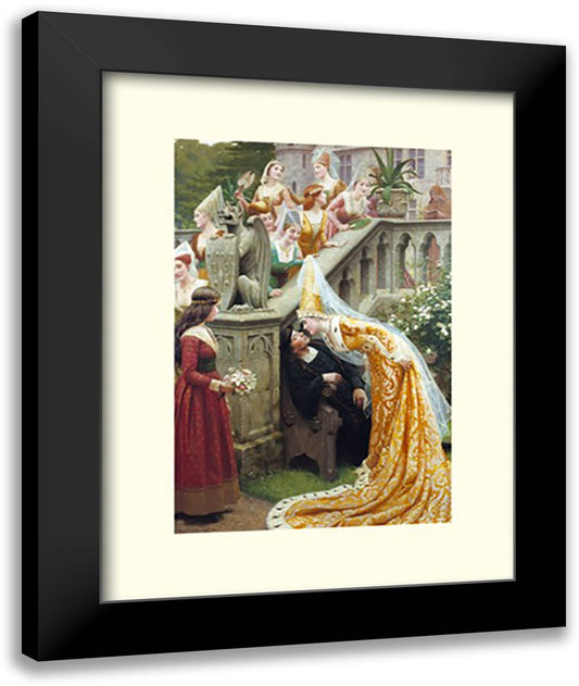 Alain Chartier 16x20 Black Modern Wood Framed Art Print Poster by Leighton, Frederic