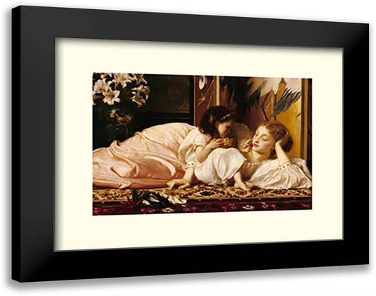 Mother and Child 20x16 Black Modern Wood Framed Art Print Poster by Leighton, Frederic